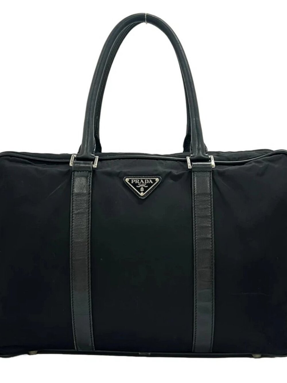 PRADA Black Nylon Leather Business Bag